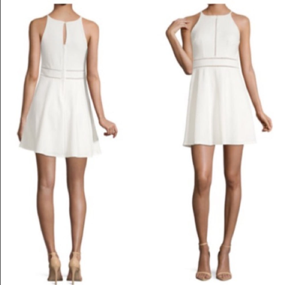 By & By Off White Fit/Flare Peek-a-Boo Jr Dress